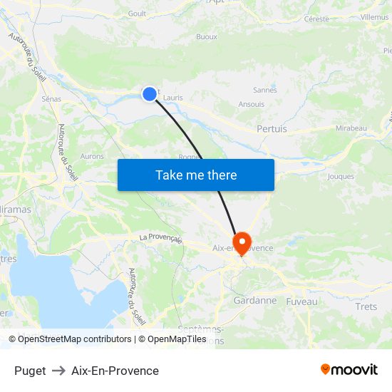 Puget to Aix-En-Provence map