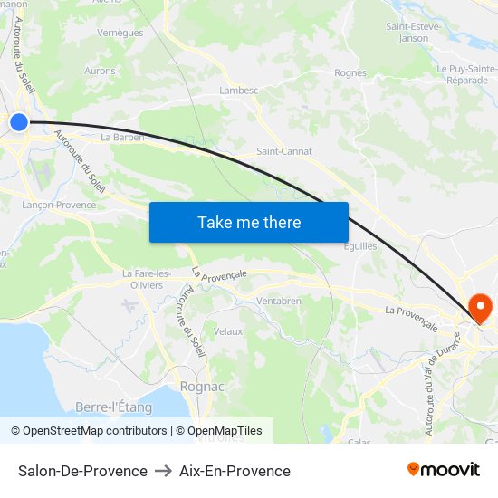 Salon-De-Provence to Aix-En-Provence map