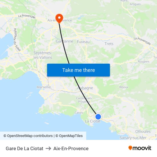 Gare De La Ciotat to Aix-En-Provence map
