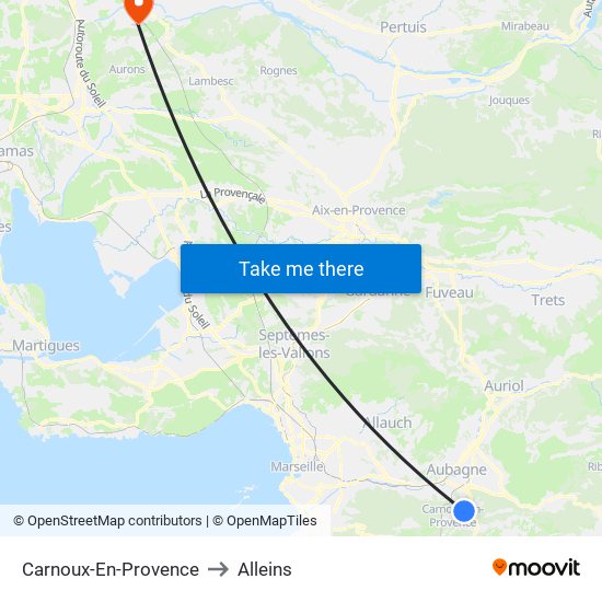 Carnoux-En-Provence to Alleins map