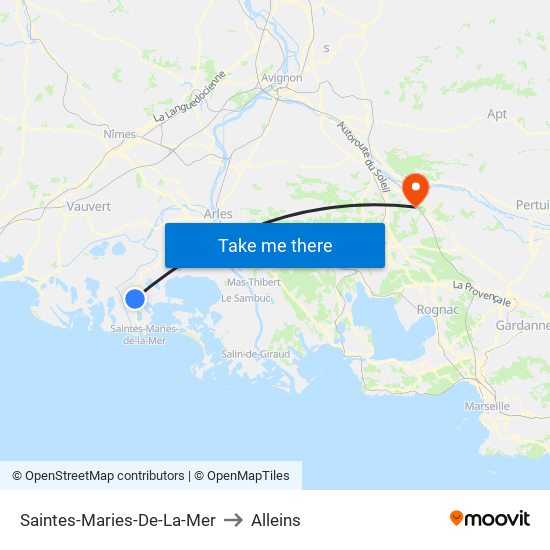 Saintes-Maries-De-La-Mer to Alleins map
