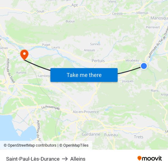 Saint-Paul-Lès-Durance to Alleins map