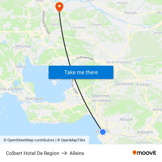 Colbert Hotel De Region to Alleins map