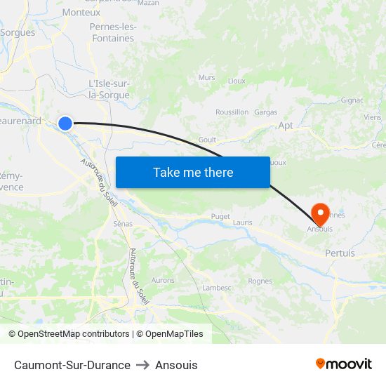 Caumont-Sur-Durance to Ansouis map