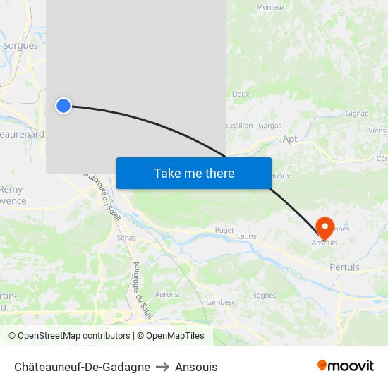 Châteauneuf-De-Gadagne to Ansouis map