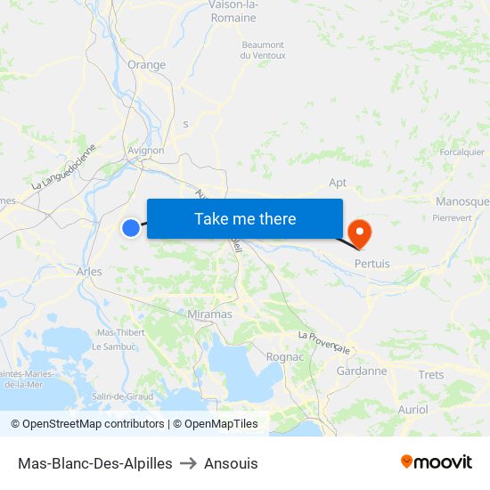 Mas-Blanc-Des-Alpilles to Ansouis map