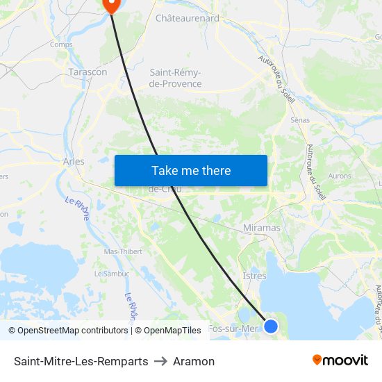 Saint-Mitre-Les-Remparts to Aramon map
