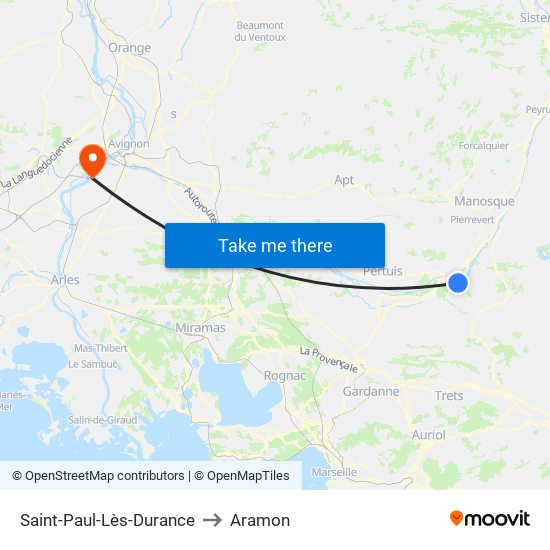 Saint-Paul-Lès-Durance to Aramon map