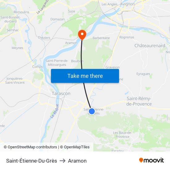 Saint-Étienne-Du-Grès to Aramon map