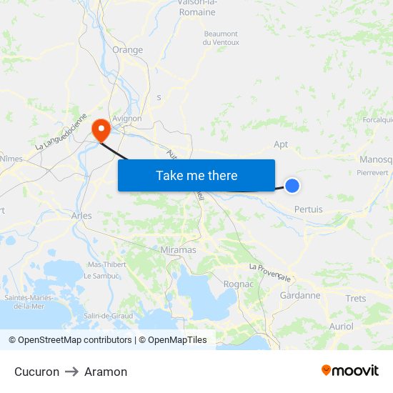 Cucuron to Aramon map
