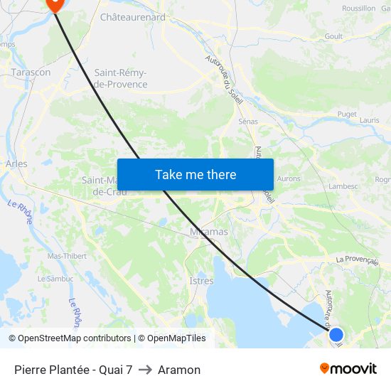 Pierre Plantée - Quai 7 to Aramon map