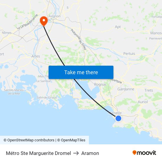 Sainte-Marguerite Dromel to Aramon map