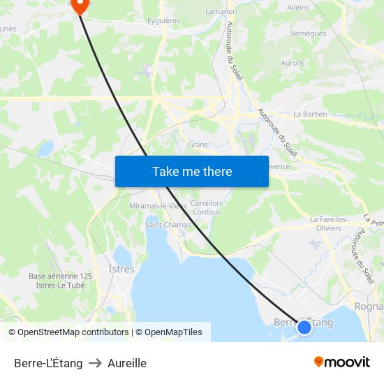Berre-L'Étang to Aureille map