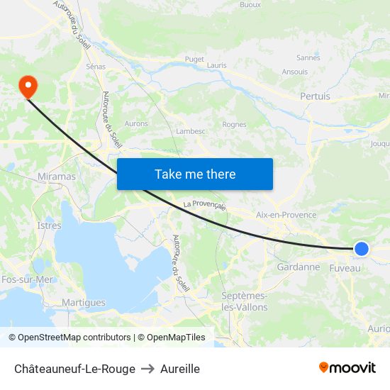 Châteauneuf-Le-Rouge to Aureille map