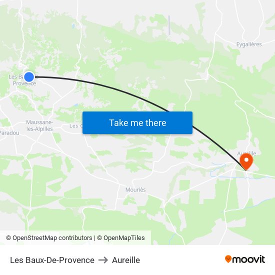 Les Baux-De-Provence to Aureille map