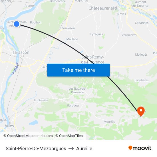 Saint-Pierre-De-Mézoargues to Aureille map