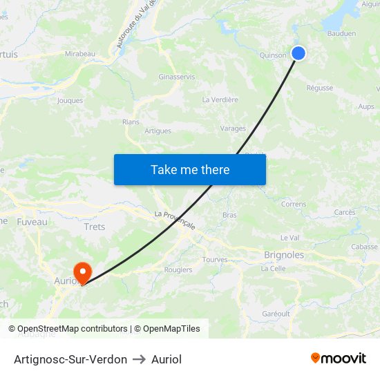 Artignosc-Sur-Verdon to Auriol map