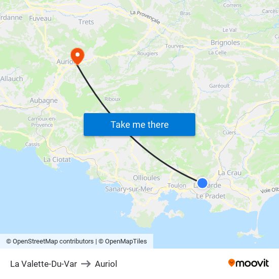 La Valette-Du-Var to Auriol map