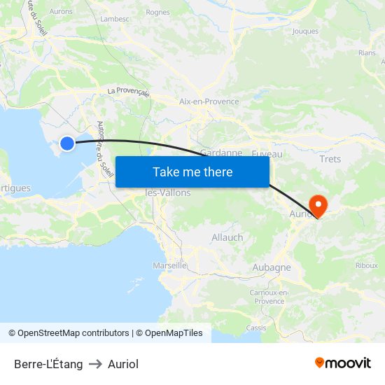 Berre-L'Étang to Auriol map