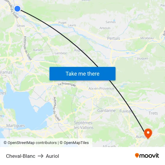 Cheval-Blanc to Auriol map