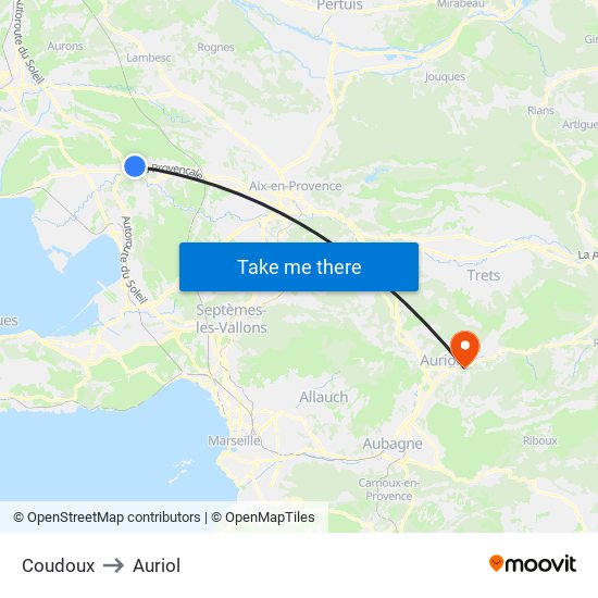 Coudoux to Auriol map