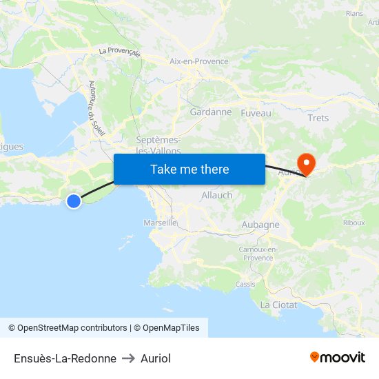 Ensuès-La-Redonne to Auriol map