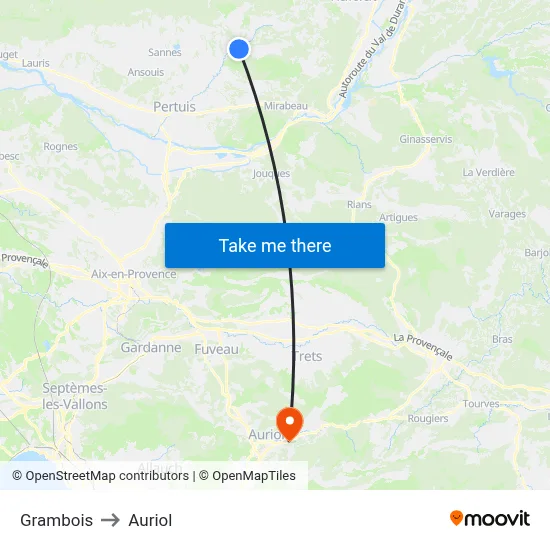 Grambois to Auriol map