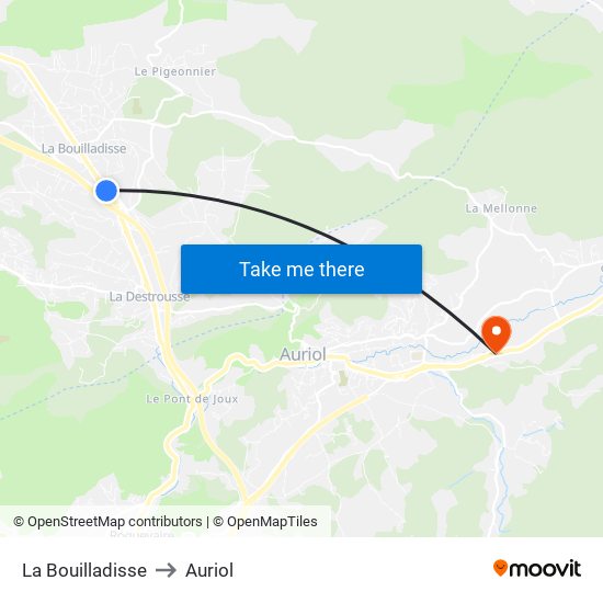 La Bouilladisse to Auriol map