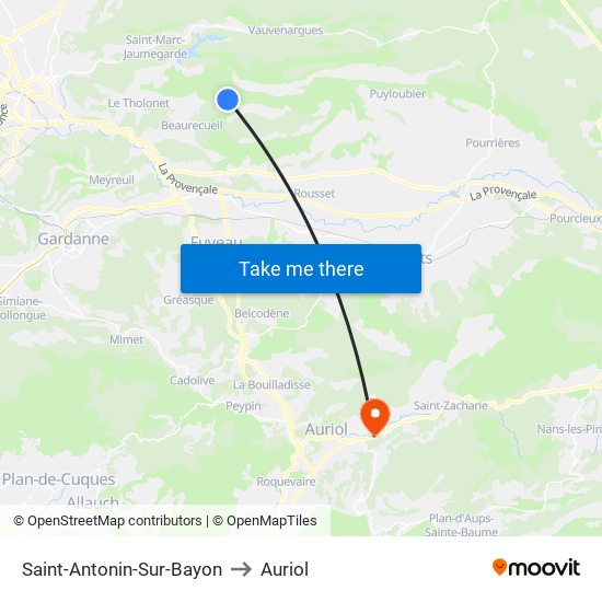 Saint-Antonin-Sur-Bayon to Auriol map