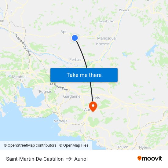 Saint-Martin-De-Castillon to Auriol map