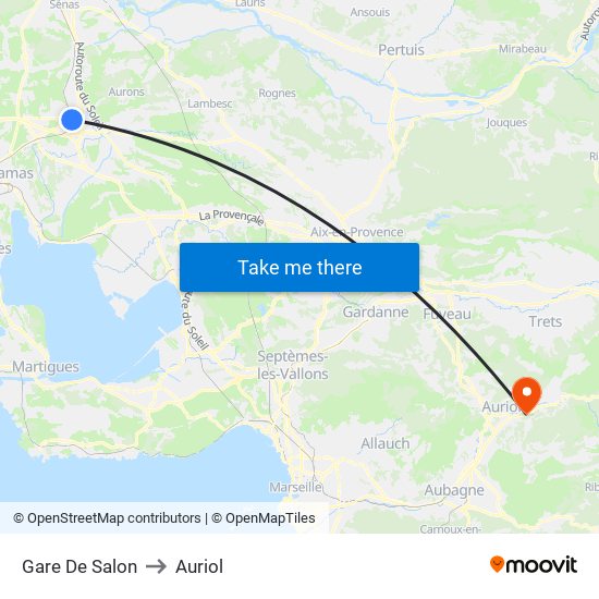 Gare De Salon to Auriol map