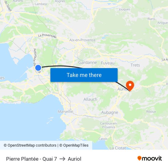 Pierre Plantée - Quai 7 to Auriol map