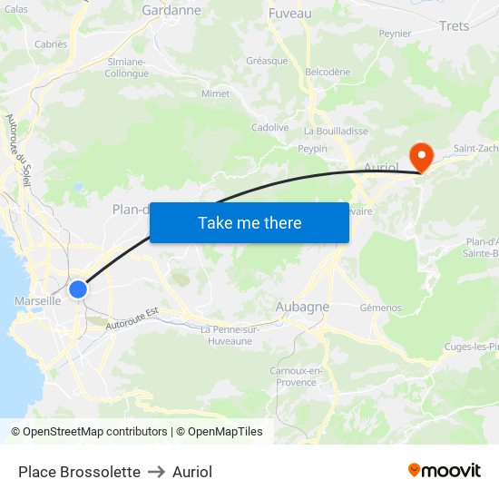 Place Brossolette to Auriol map