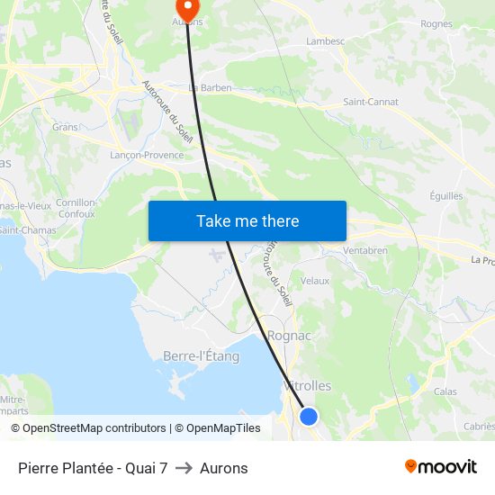 Pierre Plantée - Quai 7 to Aurons map