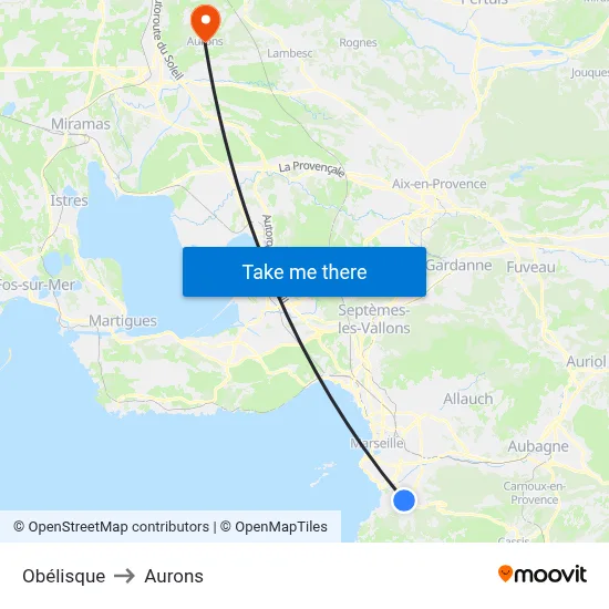 Obélisque to Aurons map