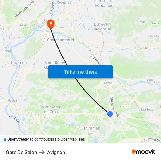 Gare De Salon to Avignon map