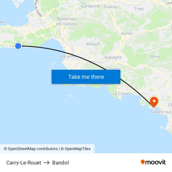 Carry-Le-Rouet to Bandol map