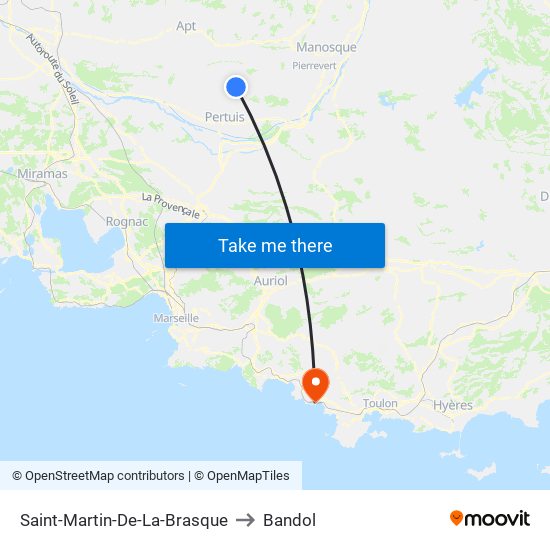 Saint-Martin-De-La-Brasque to Bandol map