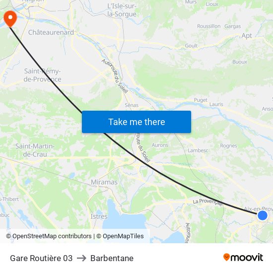 Gare Routière 03 to Barbentane map