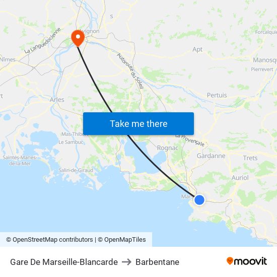 Gare De Marseille-Blancarde to Barbentane map