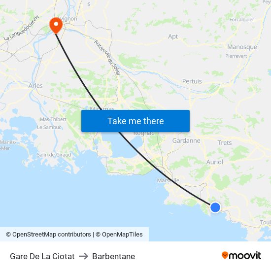 Gare De La Ciotat to Barbentane map