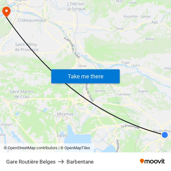 Gare Routière Belges to Barbentane map