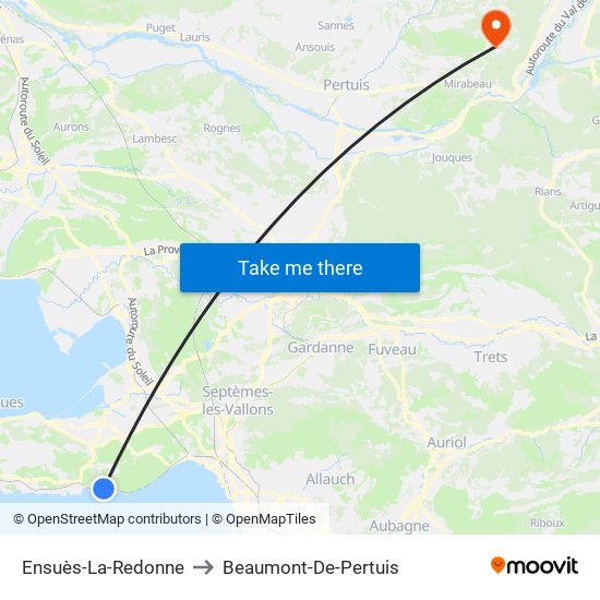 Ensuès-La-Redonne to Beaumont-De-Pertuis map