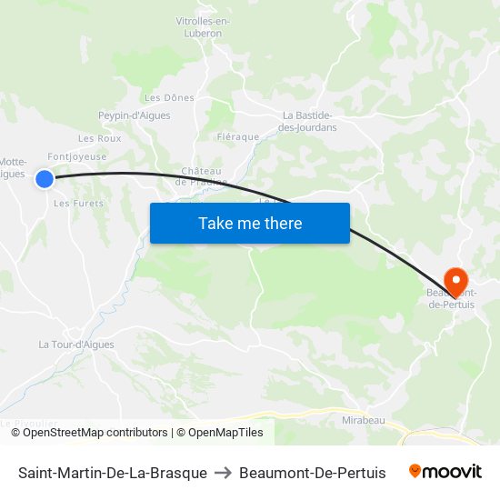 Saint-Martin-De-La-Brasque to Beaumont-De-Pertuis map