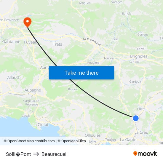 Solli�Pont to Beaurecueil map