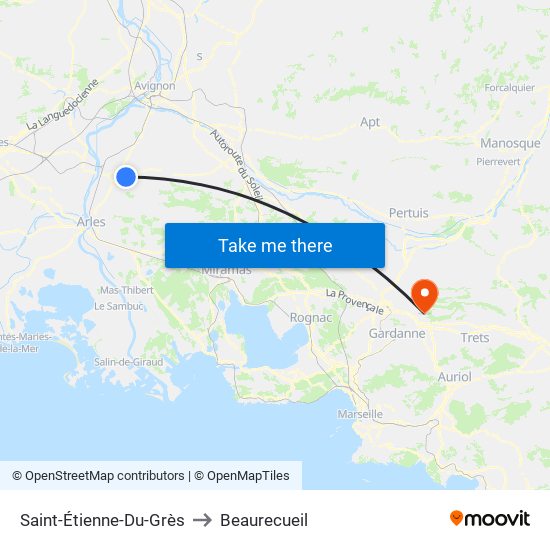 Saint-Étienne-Du-Grès to Beaurecueil map