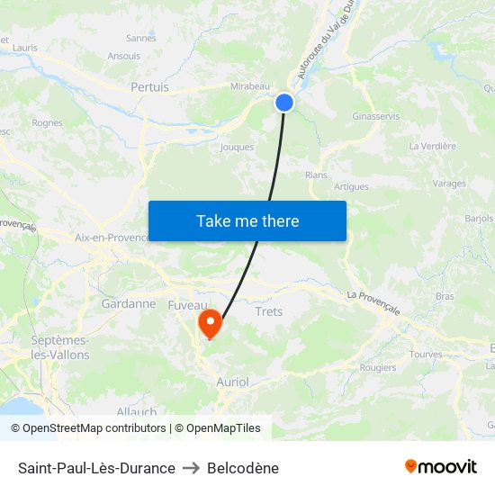 Saint-Paul-Lès-Durance to Belcodène map