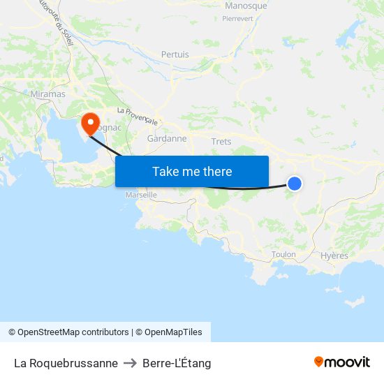 La Roquebrussanne to Berre-L'Étang map