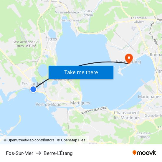Fos-Sur-Mer to Berre-L'Étang map