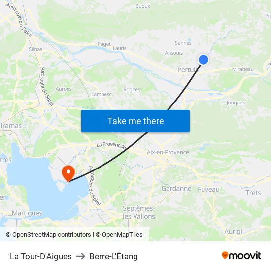 La Tour-D'Aigues to Berre-L'Étang map